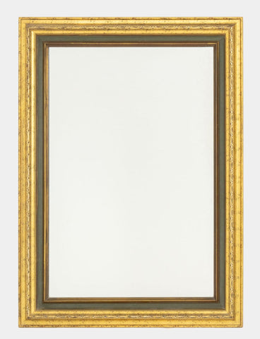 Green Painted and Giltwood Framed Mirror