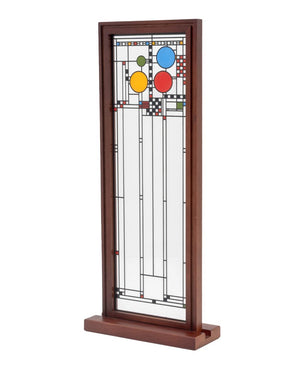 After Frank Lloyd Wright Standing Modern Art Glass Panel