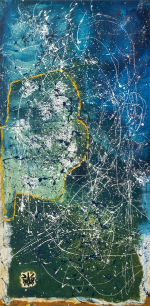 Large Abstract Splatter Composition Oil on Canvas (9765747753267)