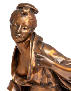 Alfred Lanson "Geisha" Patinated Bronze Sculpture (9737672163635)