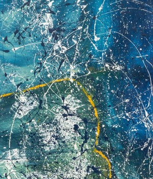 Large Abstract Splatter Composition Oil on Canvas (9765747753267)