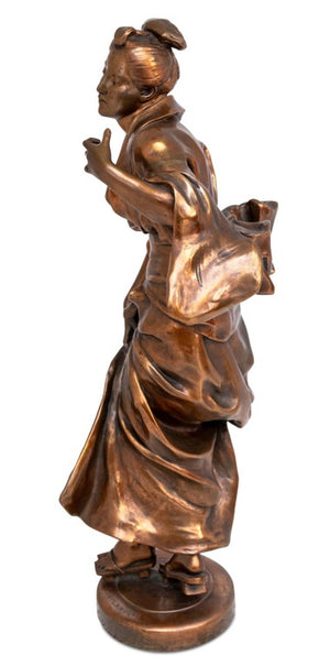 Alfred Lanson "Geisha" Patinated Bronze Sculpture (9737672163635)