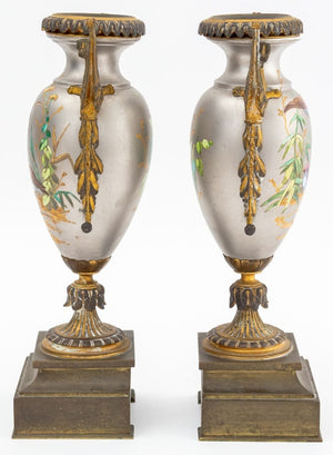 Paris Porcelain Brass Mounted Vases, 19th C. (9843622576435)