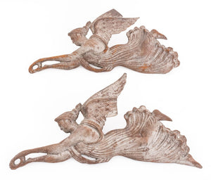 American Folk Art Cast Iron Winged Victories, Pair (9755062370611)