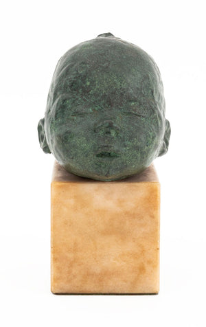 Jacob Epstein Style Sleeping Baby Bronze Sculpture (9846870081843)