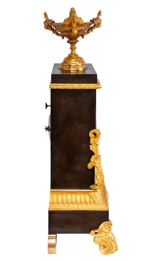 Charles X Gilt and Patinated Bronze Mantel Clock (9775844917555)
