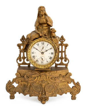 Ansonia Gilt Metal Figural Mantel Clock (9855141544243)