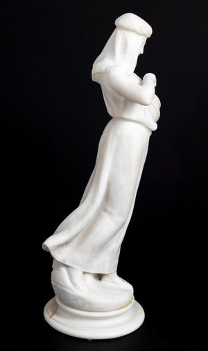 "The Water Carrier" White Marble Sculpture (9808229925171)