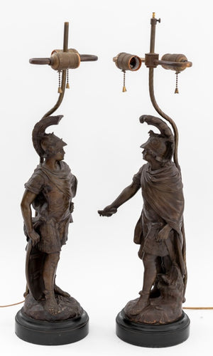 Edouard Drouot Bronze Mounted Lamps, Pair (9832505803059)