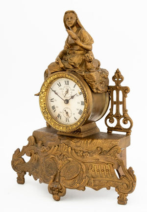 Ansonia Gilt Metal Figural Mantel Clock (9855141544243)