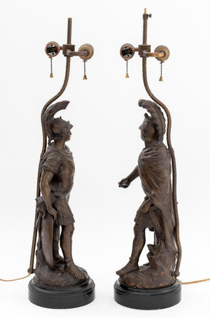 Edouard Drouot Bronze Mounted Lamps, Pair (9832505803059)