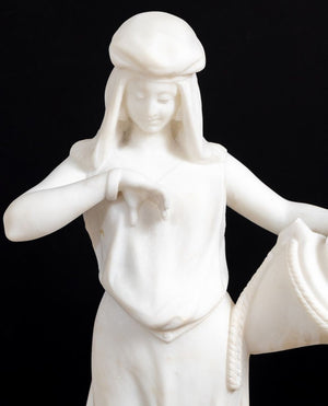 "The Water Carrier" White Marble Sculpture (9808229925171)