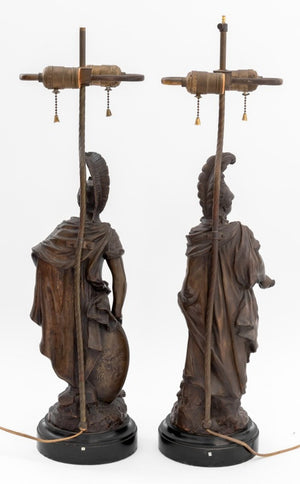 Edouard Drouot Bronze Mounted Lamps, Pair (9832505803059)