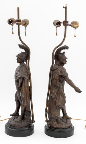 Edouard Drouot Bronze Mounted Lamps, Pair (9832505803059)
