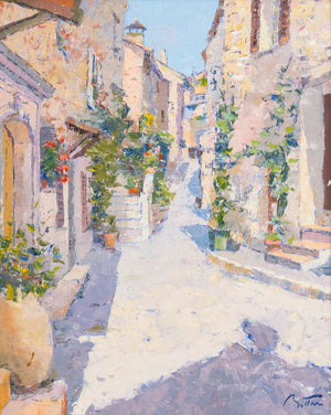 Pierre Bittar "Village Mediterranee" Oil on Canvas (9898238640435)