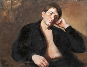 Robert Holden "Seated Man" Oil on Canvas (9738671751475)