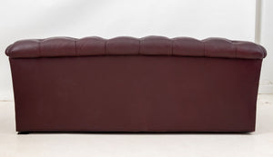 Chesterfield Burgundy Leather Button-Tufted Sofa (9814236135731)