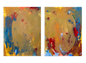 Robert O'Meara Abstract Composition Diptych Oil (9775868707123)