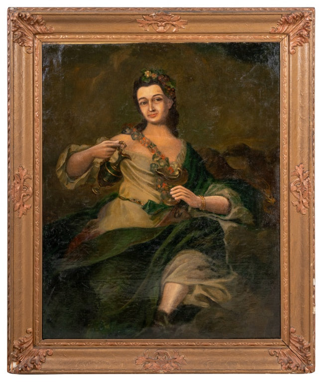 Spanish School Portrait of a Woman Oil on Canvas