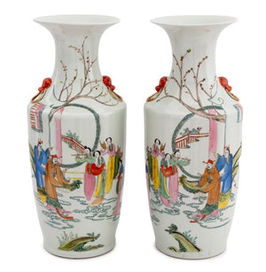 Chinese Famille Rose Porcelain Large Vases, Pair (9775915270451)