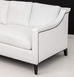 Modern White Leather Upholstered Large Sofa (9832547811635)