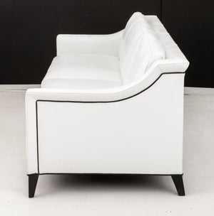 Modern White Leather Upholstered Large Sofa (9832547811635)