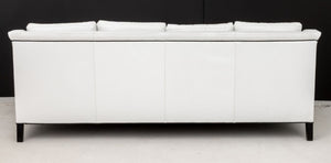 Modern White Leather Upholstered Large Sofa (9832547811635)