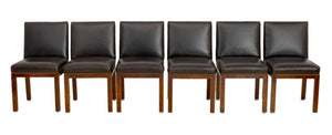 John Widdicomb Brown Leather Dining Chairs, 6 (9735493255475)