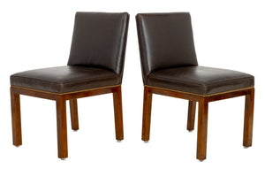 John Widdicomb Brown Leather Dining Chairs, 6 (9735493255475)