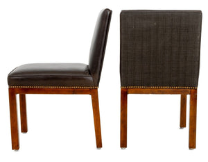 John Widdicomb Brown Leather Dining Chairs, 6 (9735493255475)