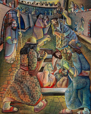 Paul Shimon "Three Hebrew Lads..." Gouache (9742386889011)