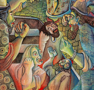 Paul Shimon "Three Hebrew Lads..." Gouache (9742386889011)
