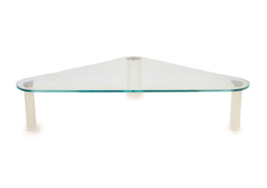 Pace Lucite and Glass Triangular Coffee Table