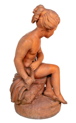 French Terracotta Sculpture of a Seated Child (9814264316211)