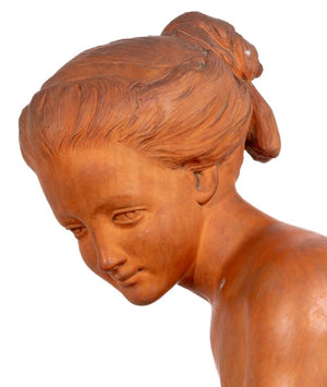 French Terracotta Sculpture of a Seated Child (9814264316211)