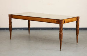 1950s Italian Oak Table with Gilded Glass Top by Pier Luigi Colli (9002050978099)
