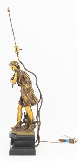 Mathurin Moreau "Return from the Hunt" Bronze Lamp (9814272082227)