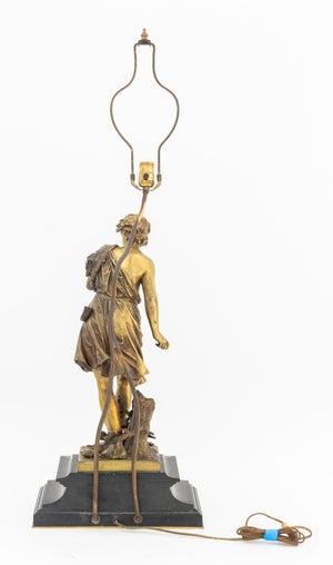 Mathurin Moreau "Return from the Hunt" Bronze Lamp (9814272082227)
