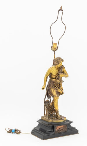 Mathurin Moreau "Return from the Hunt" Bronze Lamp (9814272082227)
