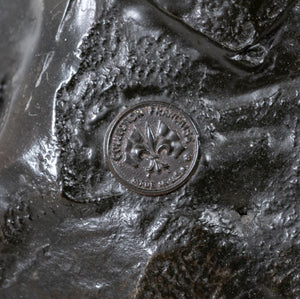 Auguste Moreau Bronze and Leadlight Lamp (9755246985523)