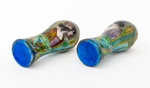 Camille Faure Attr. Enamel Portrait Vases, Pair (9832575828275)