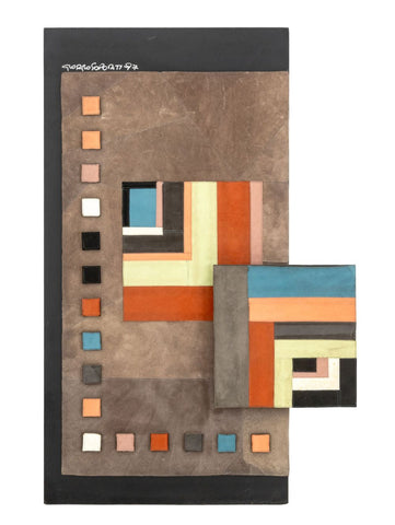 Giorgio Saporiti Geometric Suede Tapestry, 1997