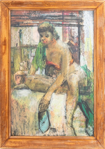 Charles H. Kroger Seated Female Figure Oil, 1953