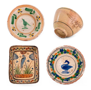 Spanish Talavera Pottery Bowls & Serving Tray, 4 (9832606466355)