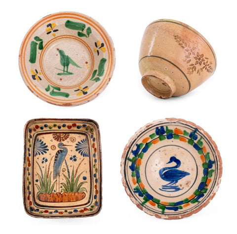 Talavera Pottery Bowls & Serving Tray, 4