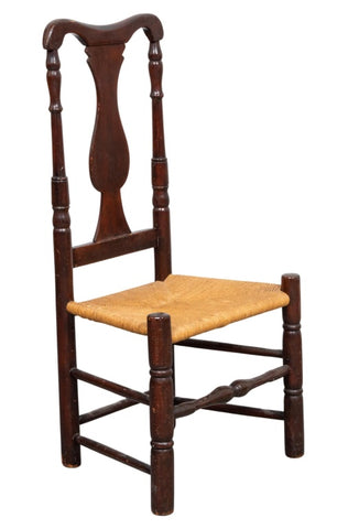 Mahogany Side Chair with Rush Seat
