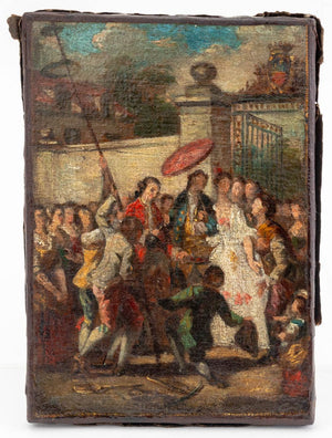 Jean-Michel Moreau Frontispice Study Oil on Canvas