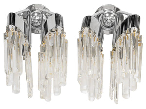 Mod Style Two-Light Crystal-Hung Sconces, Pair (9735526383923)