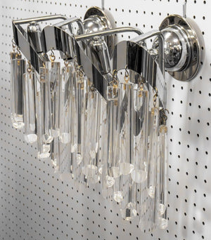 Mod Style Two-Light Crystal-Hung Sconces, Pair (9735526383923)