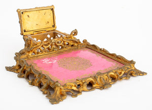 Rococo Style Porcelain & Gilt Bronze Inkwell (9736671723827)